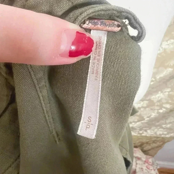 Free People Green Not Your Brothers Military Jacket Cargo Size S - Picture 6 of 8